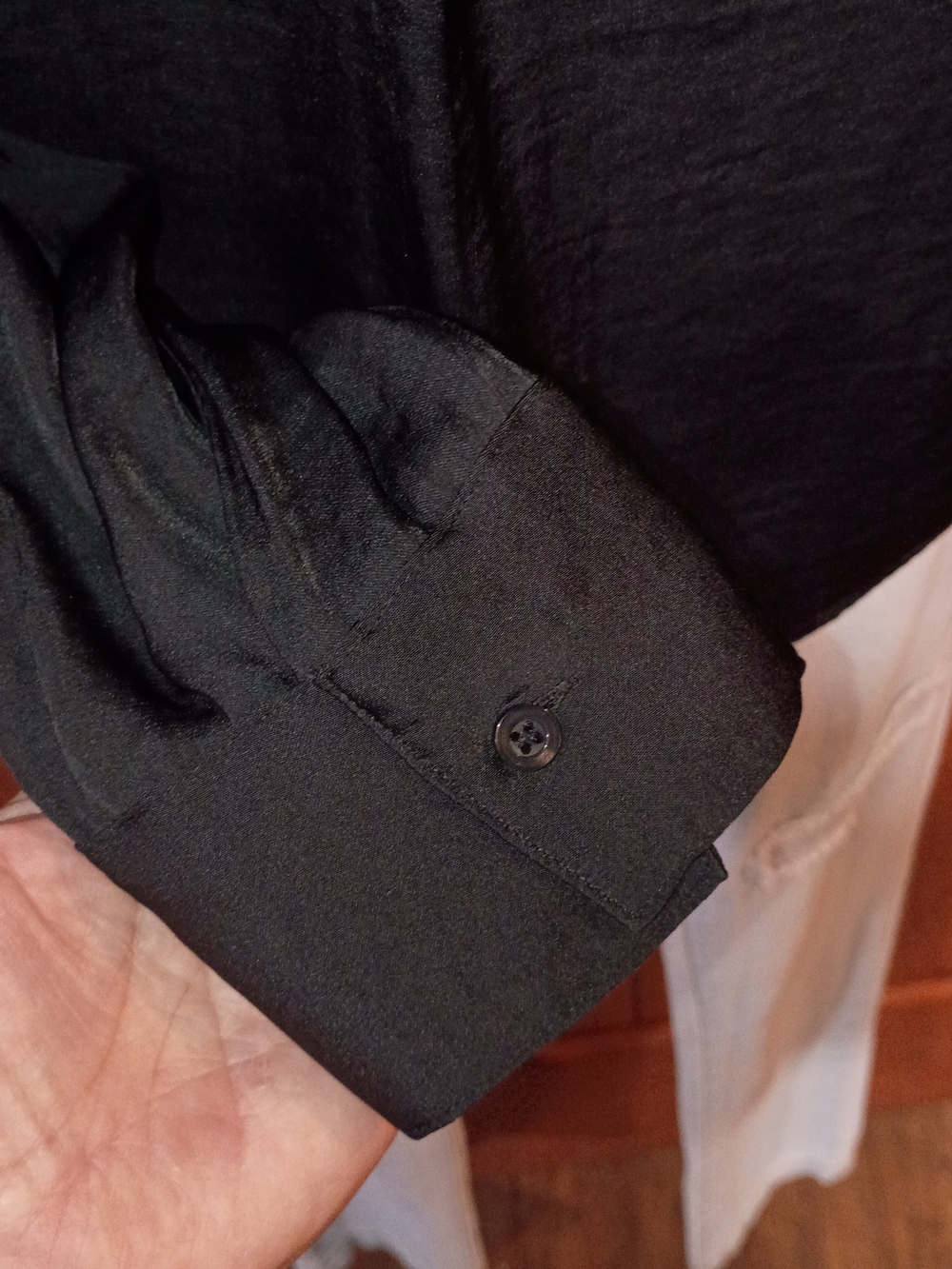 Simply Vera Vera Wang Black Split V-Neck Long Sleeve Blouse - Picture 3 of 9